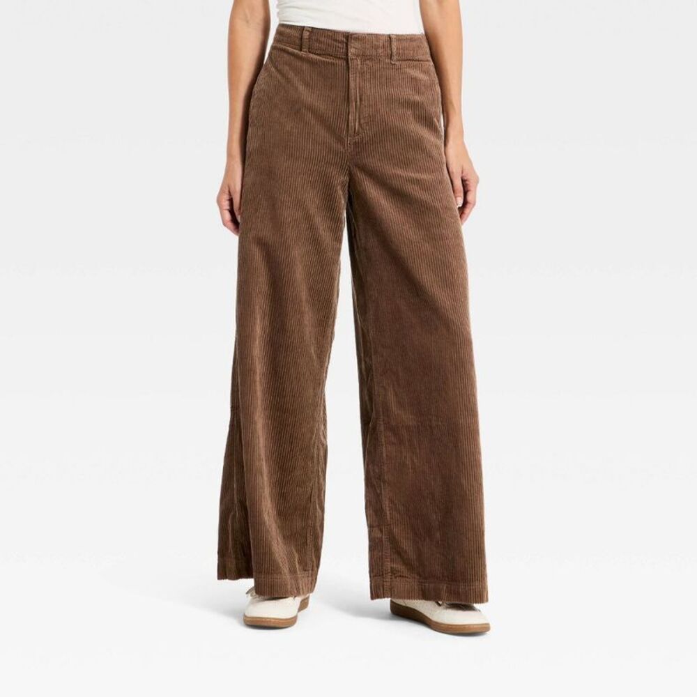 Women's High-Rise Corduroy Palazzo Pants - Universal Thread Brown 8